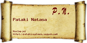Pataki Natasa névjegykártya