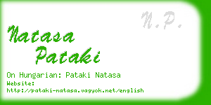 natasa pataki business card